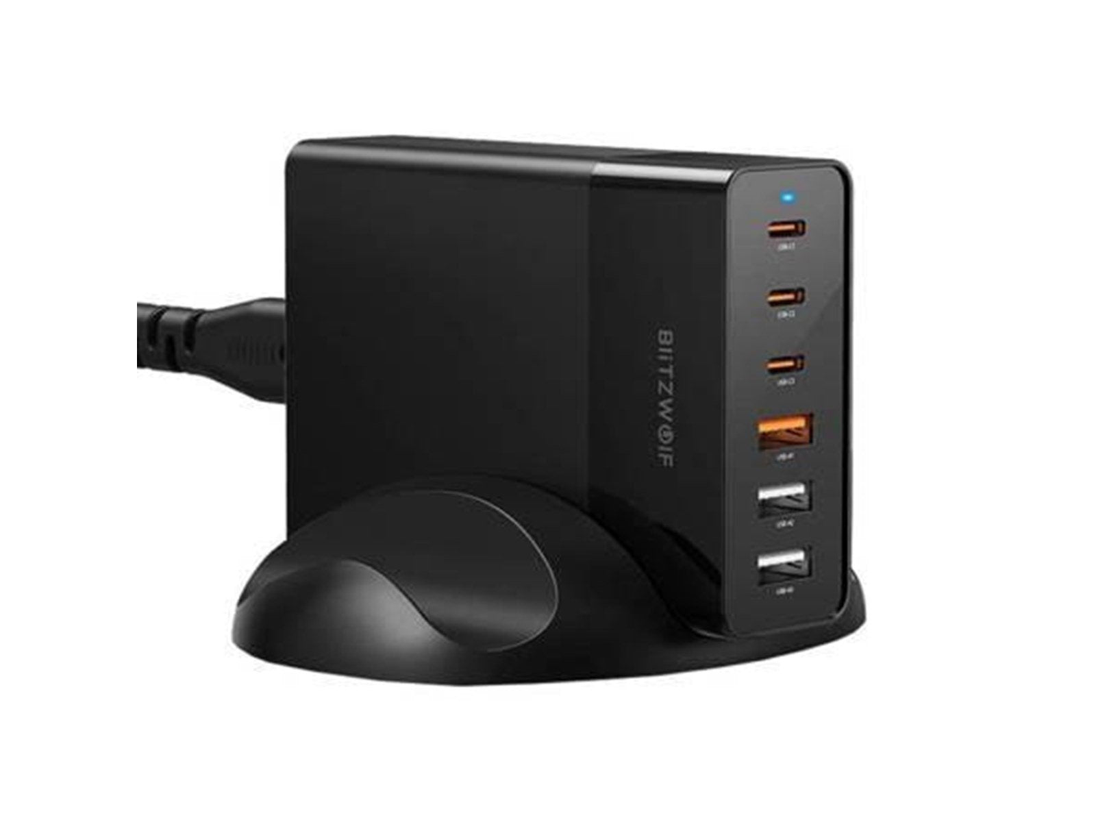 BlitzWolf Wall charger BW-S25 75W 3x USB + 3x USB-C (black) USB-Hubs - USB 3.0 - 6 - Schwarz