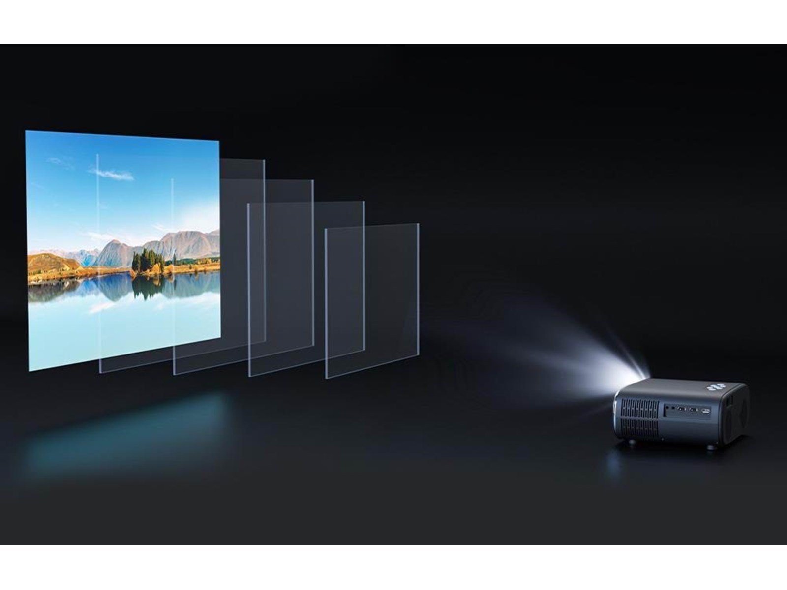 BlitzWolf Projektoren 1080p LED beamer / projector Wi-Fi + Bluetooth (black) - 1920 x 1080 - 10000 ANSI lumens