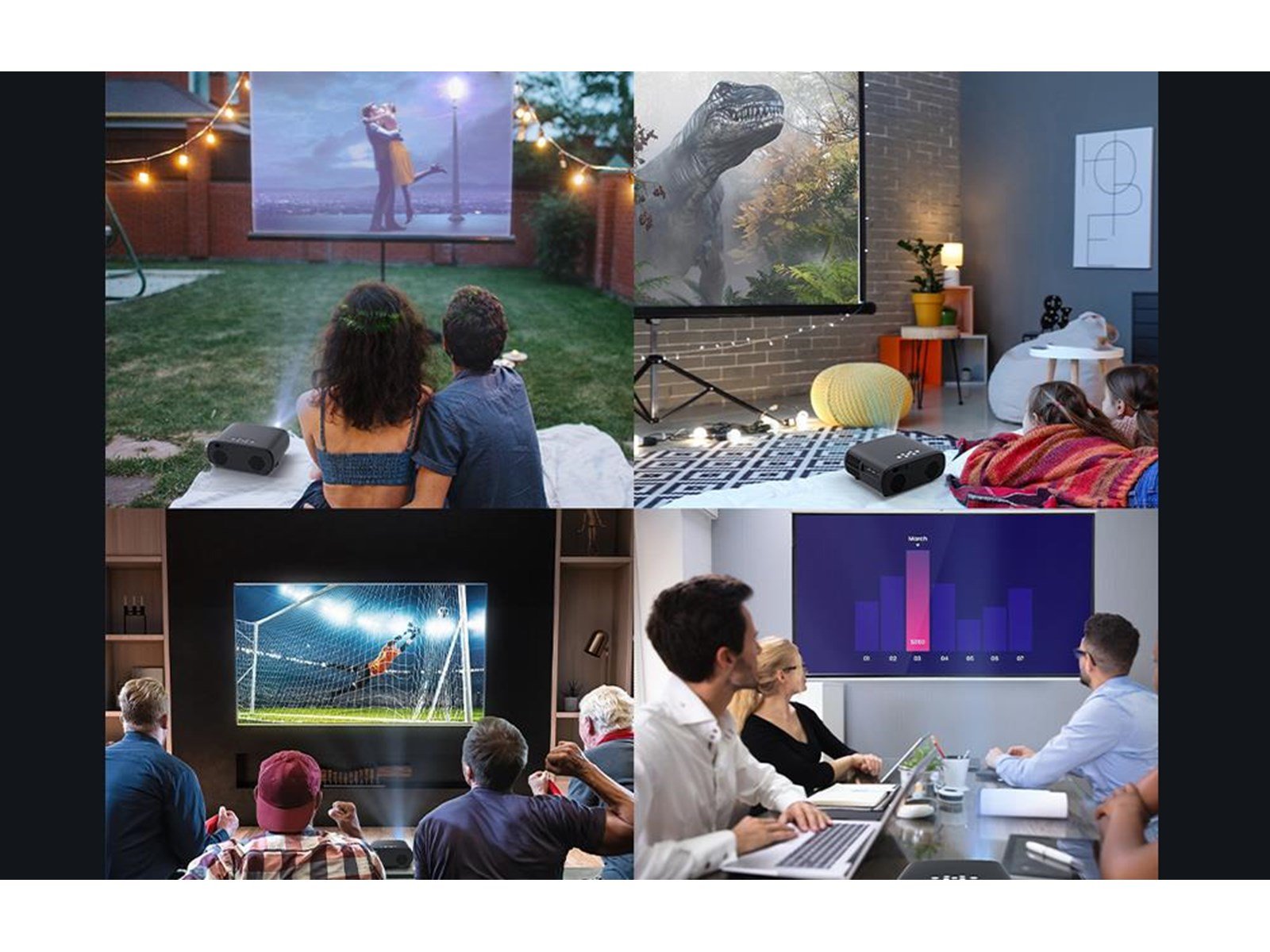 BlitzWolf Projektoren 1080p LED beamer / projector Wi-Fi + Bluetooth (black) - 1920 x 1080 - 10000 ANSI lumens