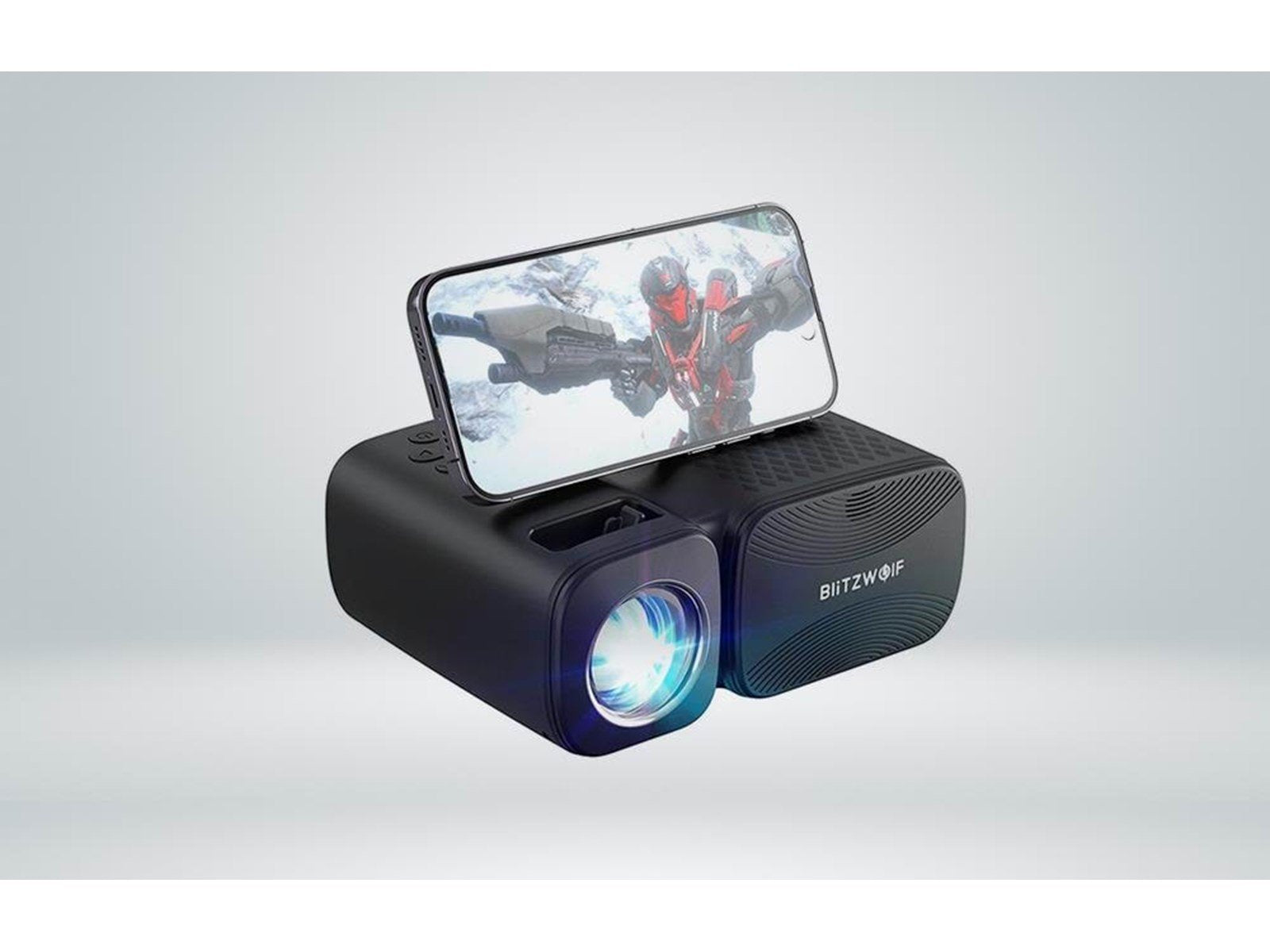 BlitzWolf Projektoren Mini LED beamer / projector Wi-Fi + Bluetooth (black) - 1280 x 720 - 250 ANSI lumens