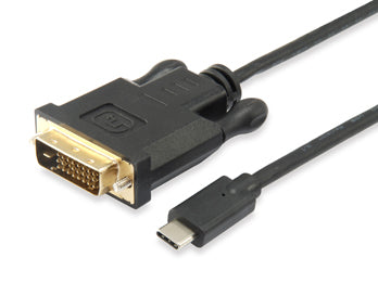 Equip Adapter USB-C -> DVI-D (24+1)  1920x1200/60Hz 1.80m sw Pol