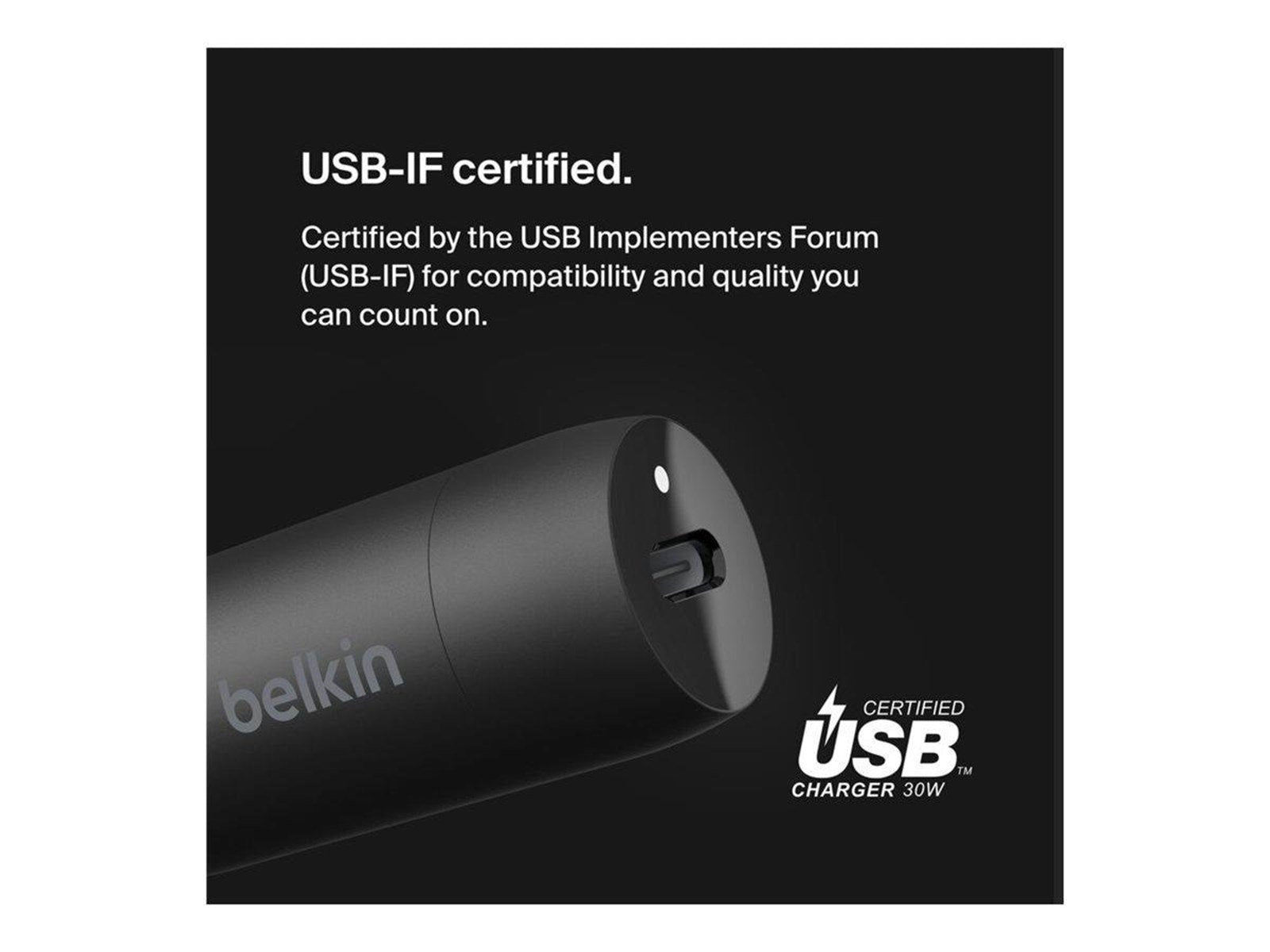 Belkin BoostCharge 30W USB-C Car Charger + USB-C to USB-C cable