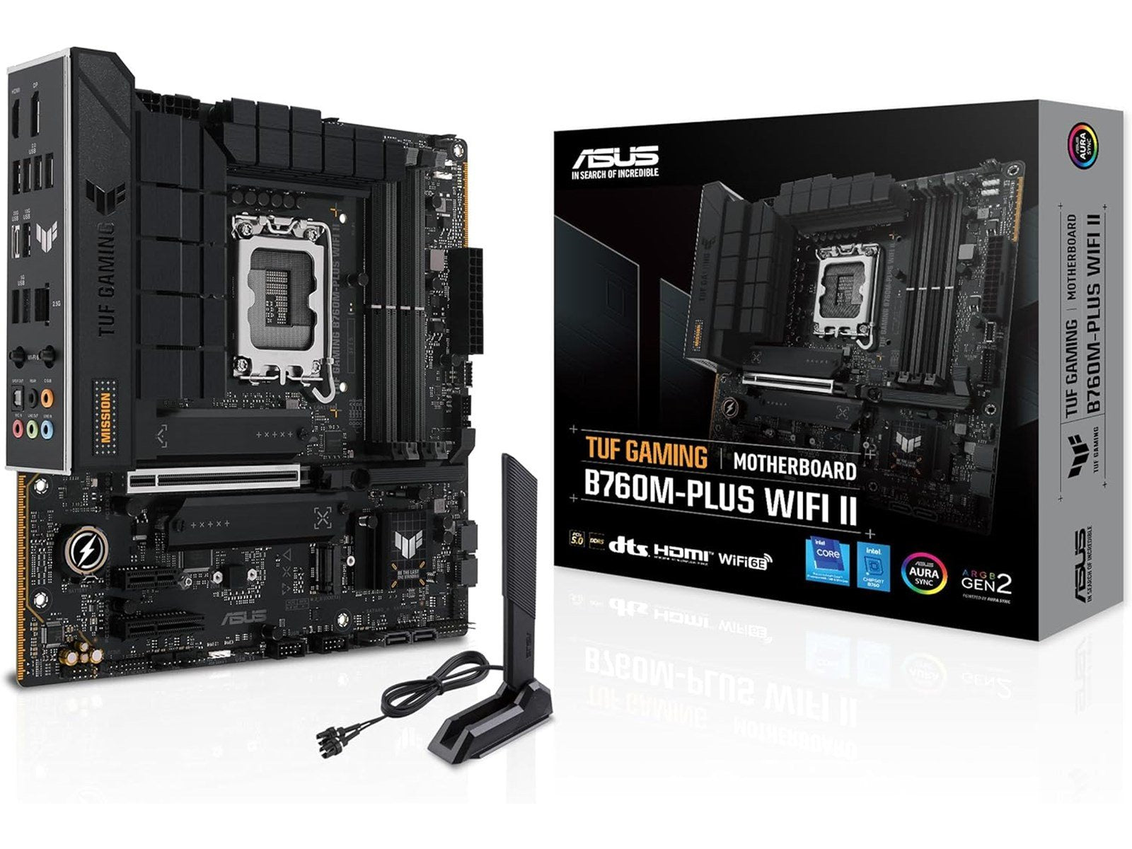 ASUS TUF GAMING B760M-PLUS WIFI II Mainboard - Intel B760 - Intel LGA1700 socket - DDR5 RAM - Micro-ATX