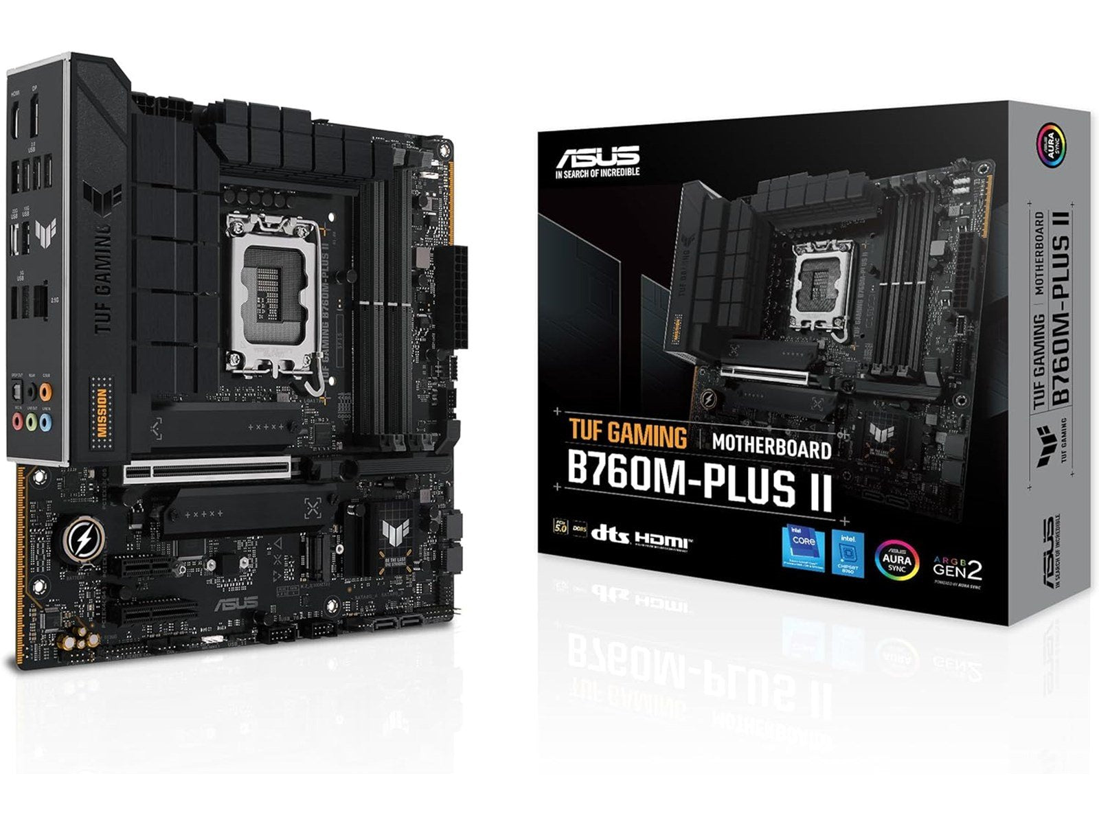 ASUS TUF GAMING B760M-PLUS II Mainboard - Intel B760 - Intel LGA1700 socket - DDR5 RAM - Micro-ATX
