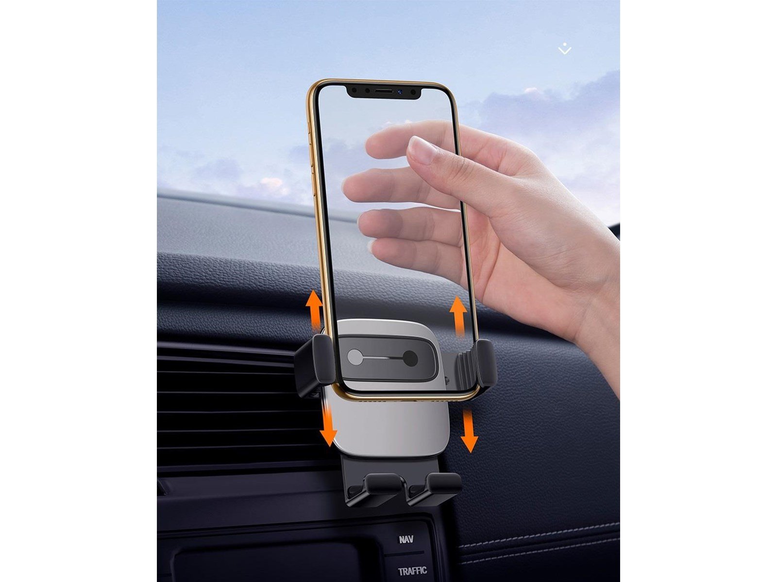 Baseus Cube Gravitational car holder on ventilation grid (Black)