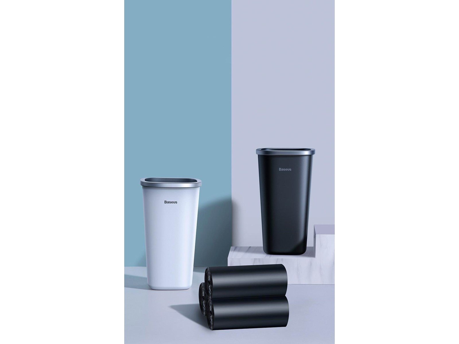 Baseus Dust-free Vehicle-mounted Trash Can（Trash Bag 3 roll/90）Black