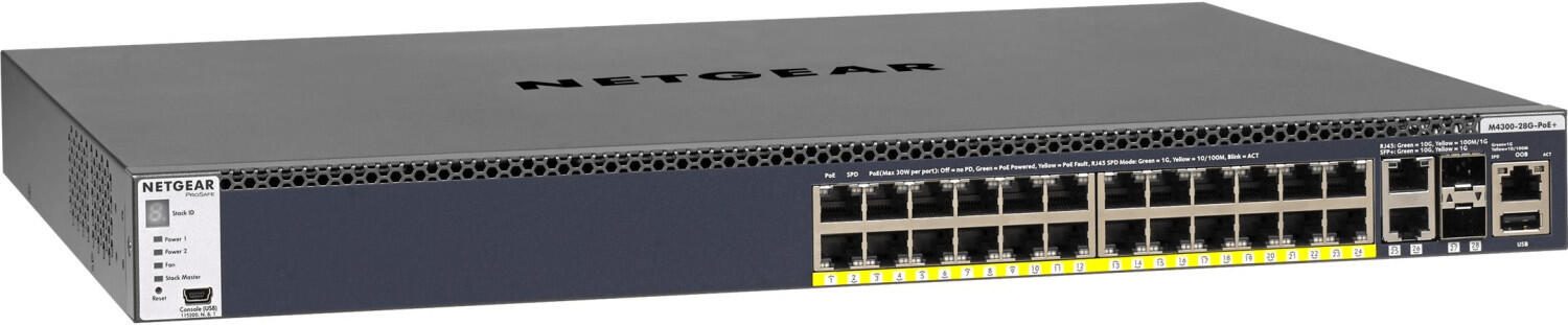 Netgear M4300-28G-PoE+ (GSM4328PA) 24-Port Gigabit PoE+ Stapelbarer Managed Switch mit 4 10G Ports (550W PSU)