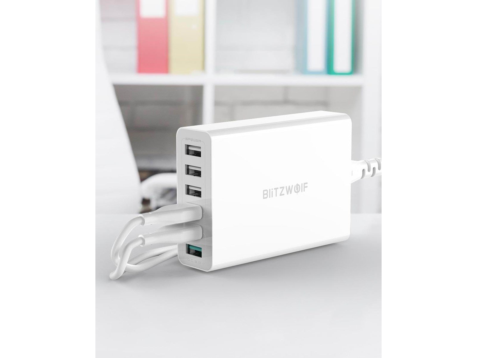 BlitzWolf Charger 6x USB Blitzwolf BW-S15 QC 3.0 60 W (white)