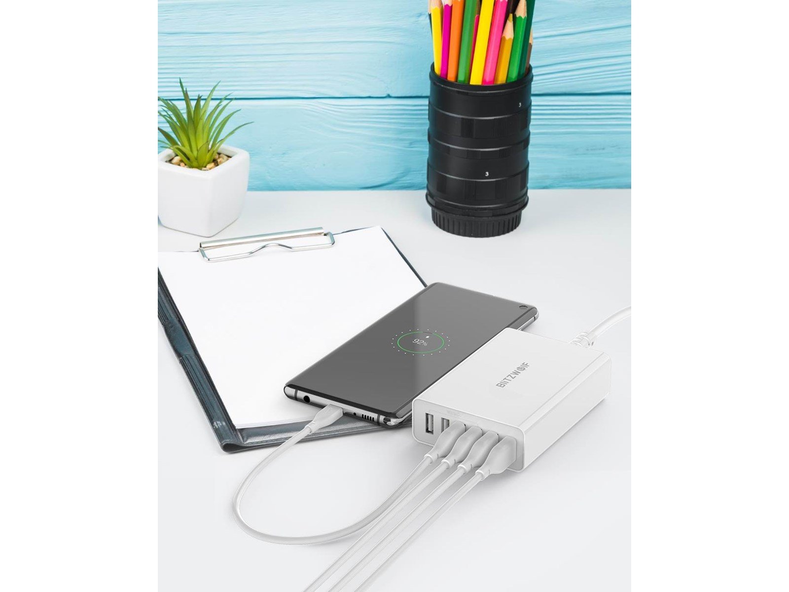 BlitzWolf Charger 6x USB Blitzwolf BW-S15 QC 3.0 60 W (white)