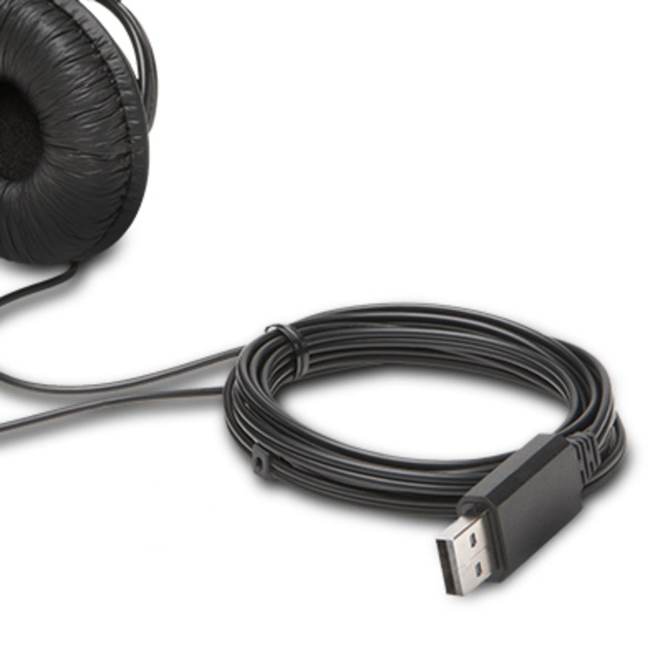 Kensington Headset Hi-Fi mit Mikrofon, USB-A  1.80m Kabel,sw