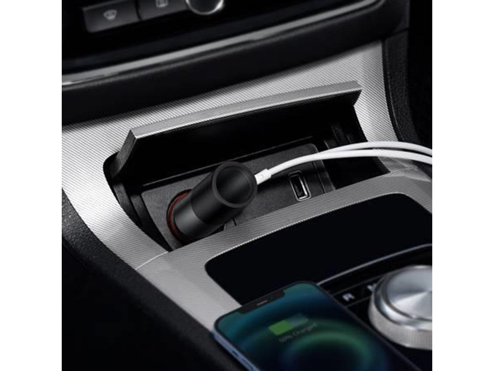 Baseus Share Together Fast Charge Car Charger with Cigarette Lighter Expansion Port 2x USB 120W (Gray)