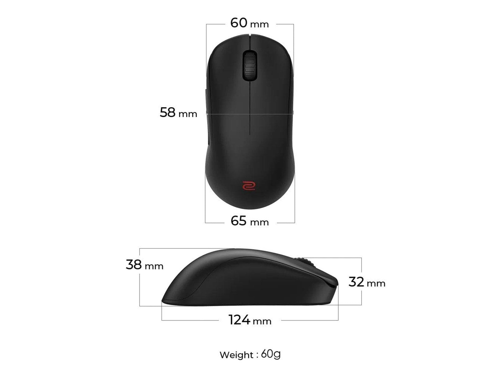 BenQ Zowie U2 Wireless Mouse For Esports - Gaming Maus (Schwarz)