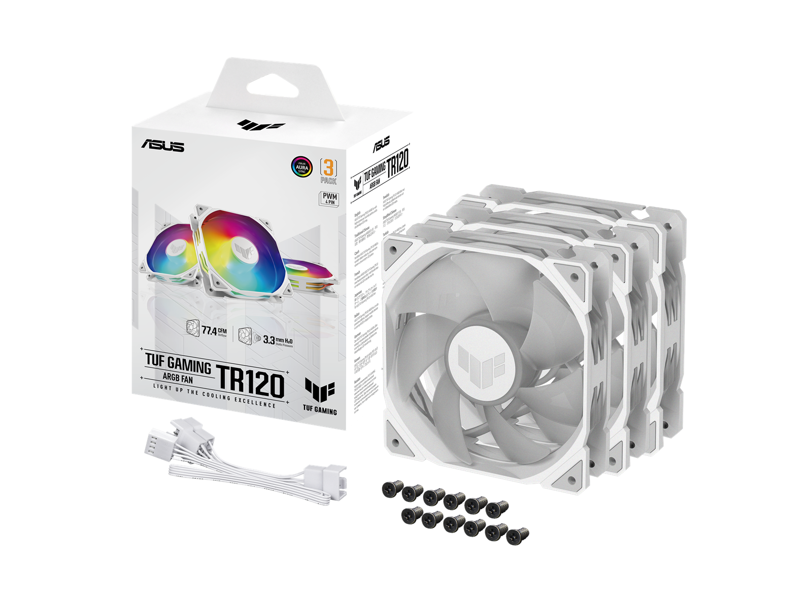 ASUS TUF GAMING TR120 3-pack - Gehäuselüfter - 120mm - Weiß - 29 dBA