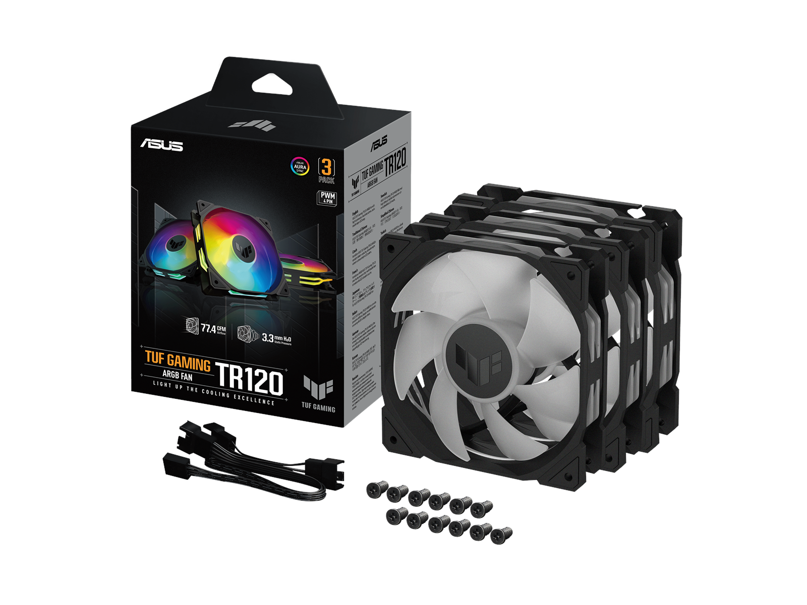 ASUS TUF GAMING TR120 3-pack - Gehäuselüfter - 120mm - Schwarz - 29 dBA
