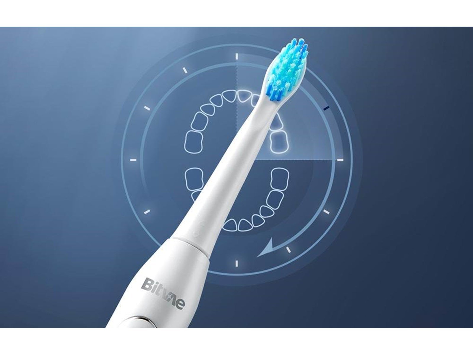 Bitvae Elektrische Zahnbürste Sonic toothbrush with tips set and travel case D2 (white)