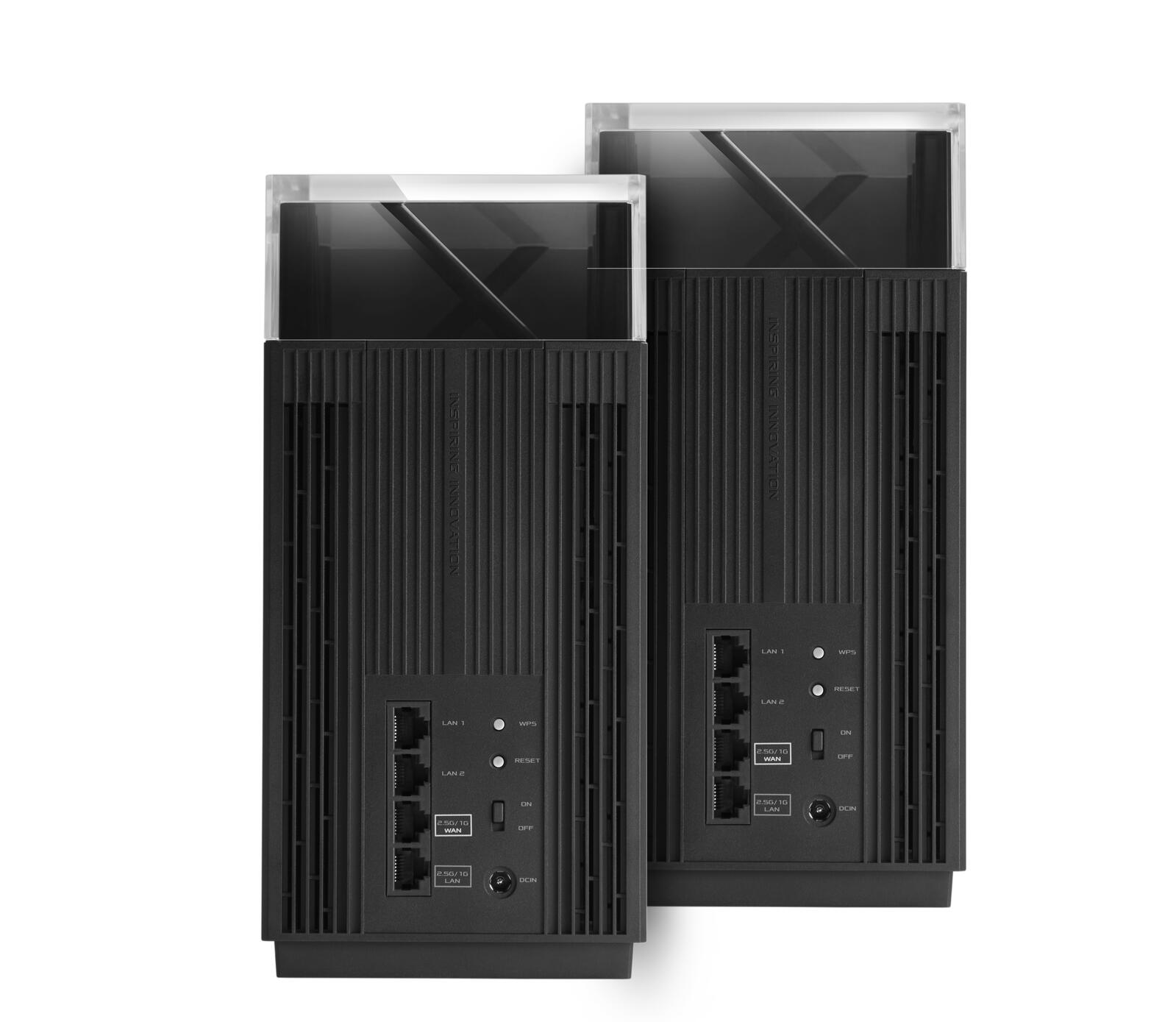 ASUS ZenWiFi Pro ET12 AXE11000 Tri-Band WiFi 6E Mesh System 2er Set kombinierbarer Router (6GHz-Band, duale 2.5G WAN LAN
