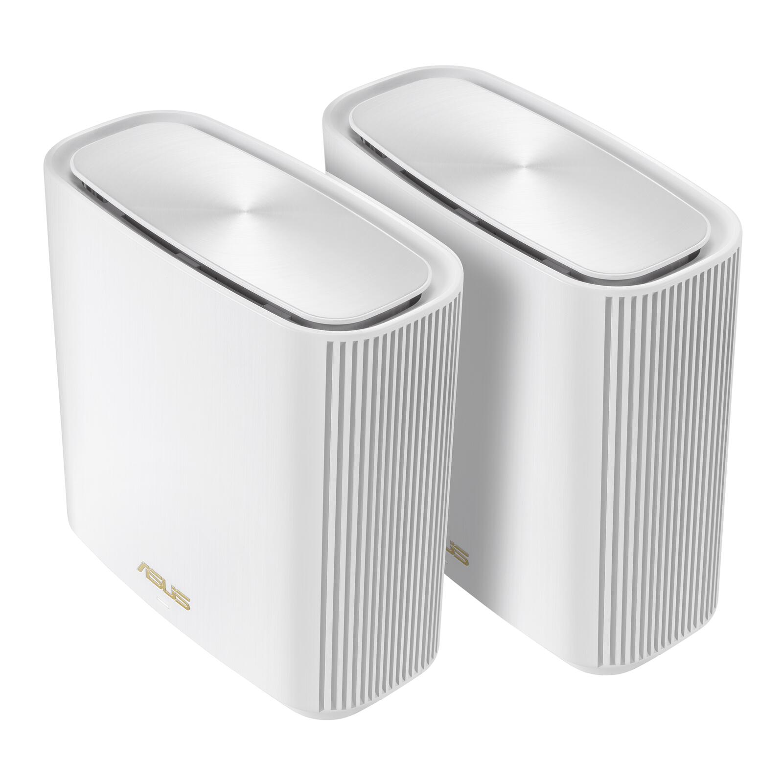 ASUS ZenWiFi XT9 AX7800 2er Set Weiß kombinierbarer Router (Tethering als 4G und 5G Router-Ersatz, Whole-Home Tri-Band A