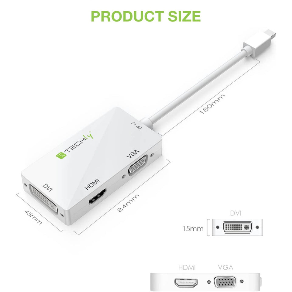 Techly Adapter 3 in 1mini DisplayPort to HDMI/DVI/VGA