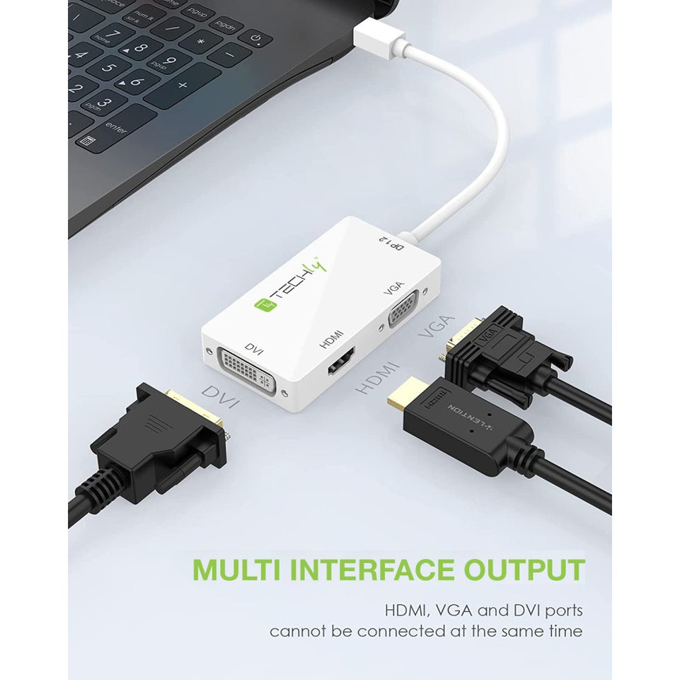 Techly Adapter 3 in 1mini DisplayPort to HDMI/DVI/VGA