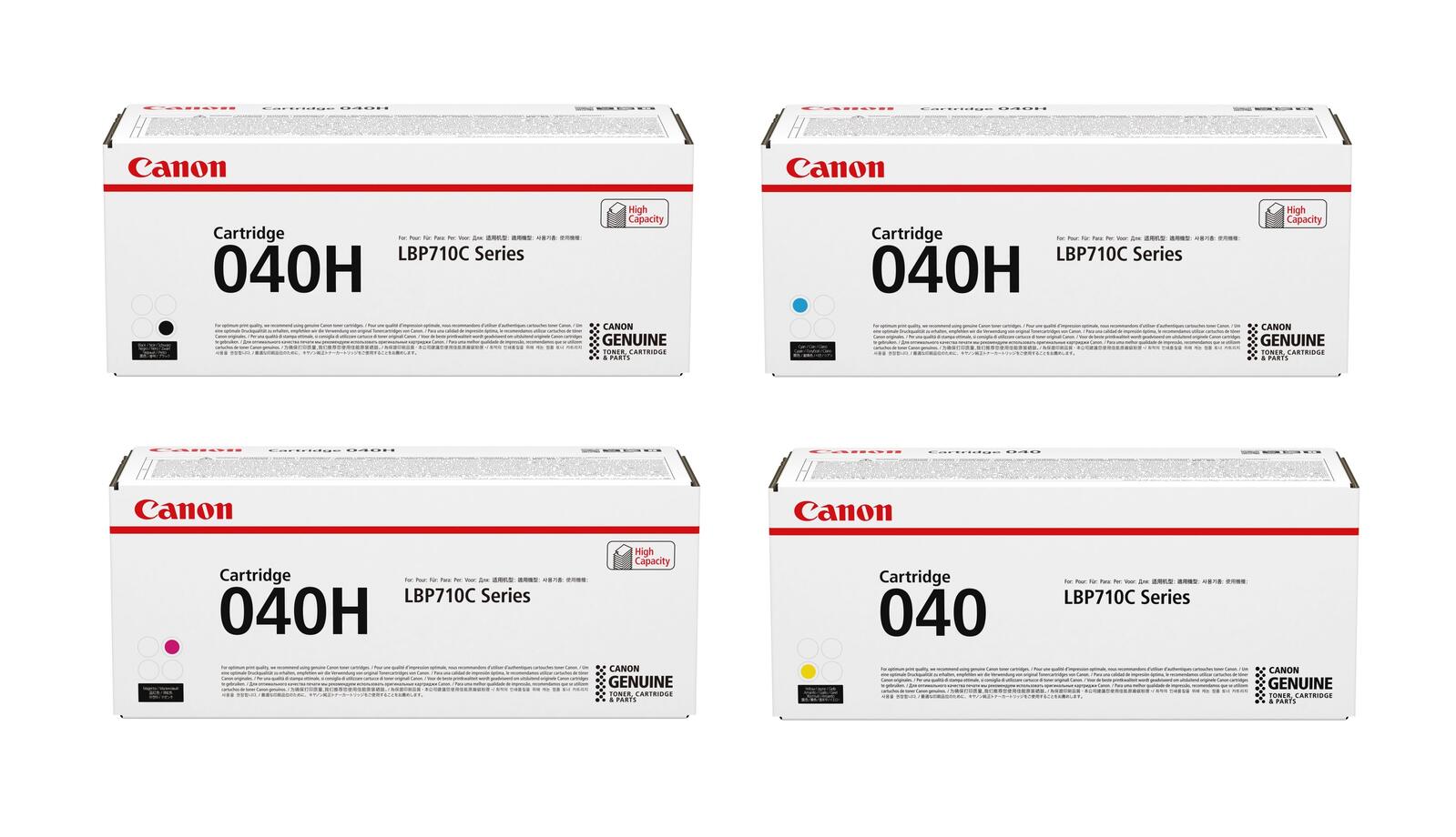 Canon Original Toner 040H 4er-Set schwarz, cyan, magenta, gelb (OP0461C001)