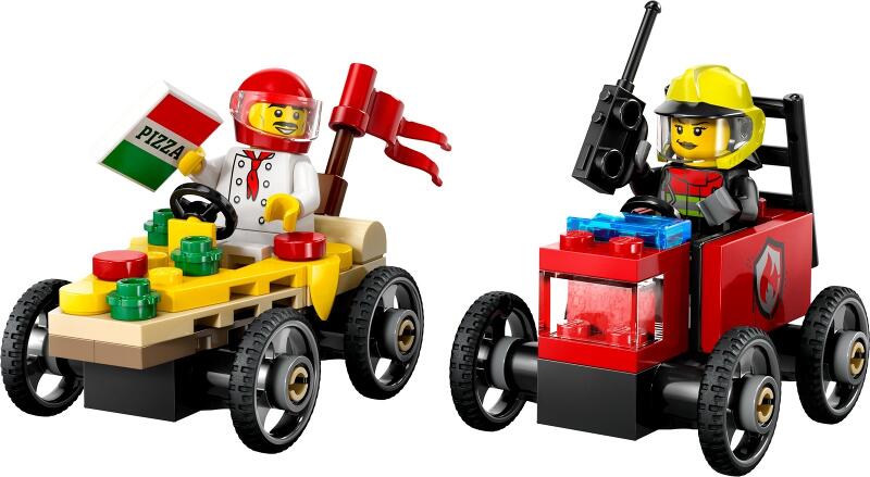LEGO® City Fahrzeuge - Pizzalieferwagen vs. Löschauto