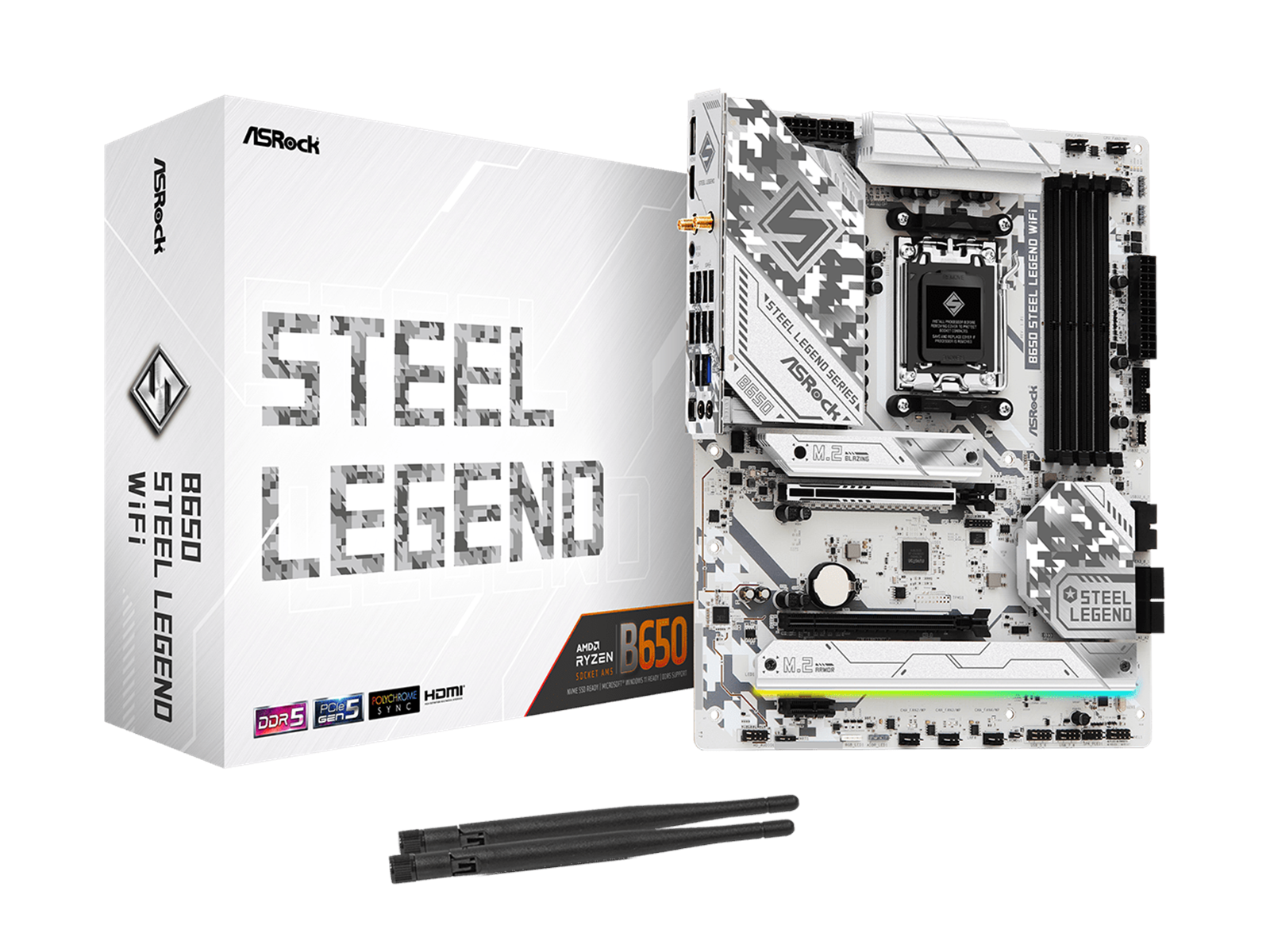 ASRock B650 STEEL LEGEND WIFI Mainboard - AMD B650 - AMD AM5 socket - DDR5 RAM - ATX