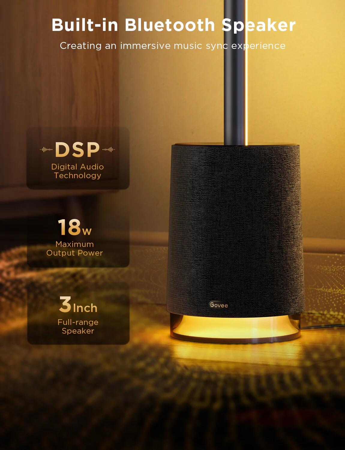 Govee RGBICWW SMART Lyra Eckstehlampe mit Lautsprecher