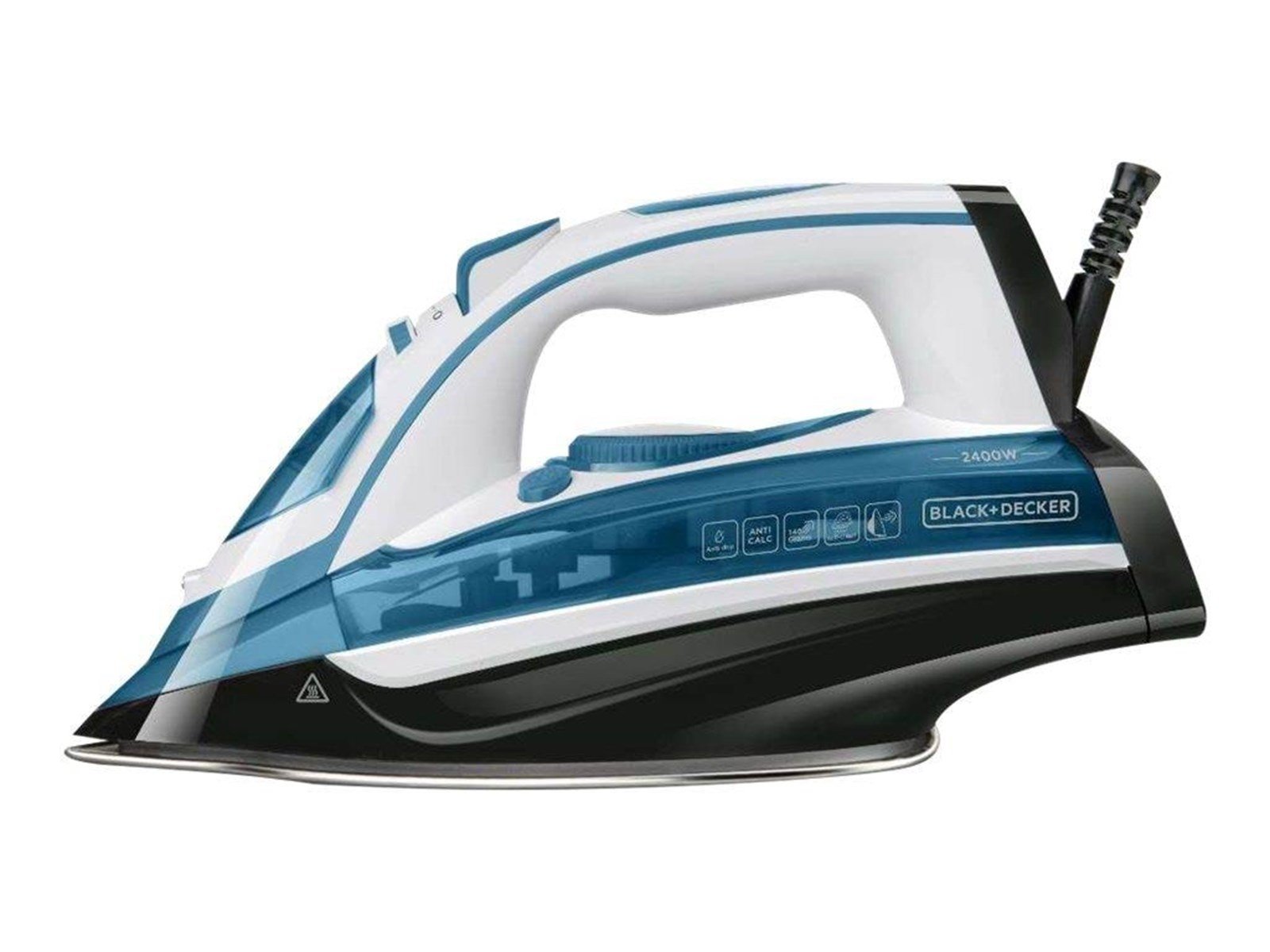 Black & Decker Dampfbügeleisen BLACK+DECKER BXIR2402E - steam iron - sole plate: stainless steel