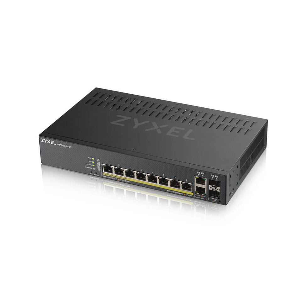 Zyxel Switch  8x GE GS1920-8HPV2 PoE+                Managed