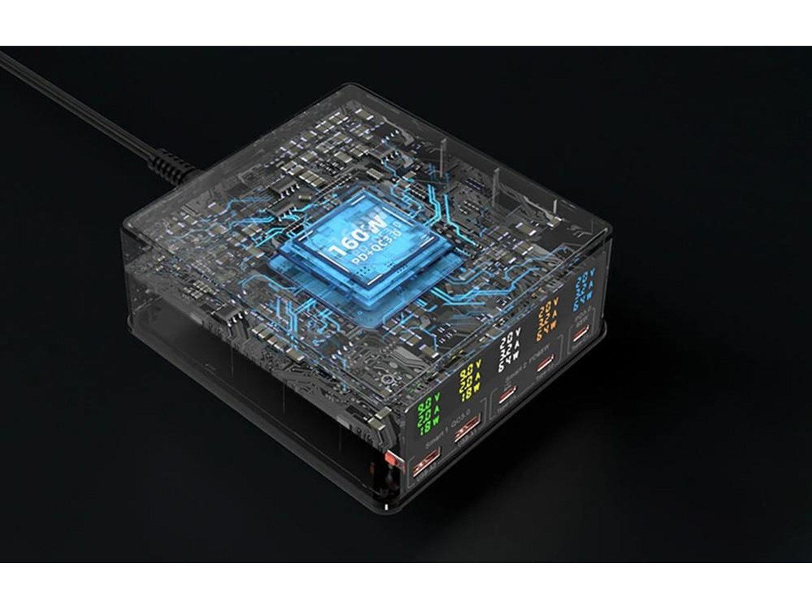 BlitzWolf Charger 868H 2xUSB-A 3xUSB type-C 160W (black) USB-Hubs - 5 - Schwarz