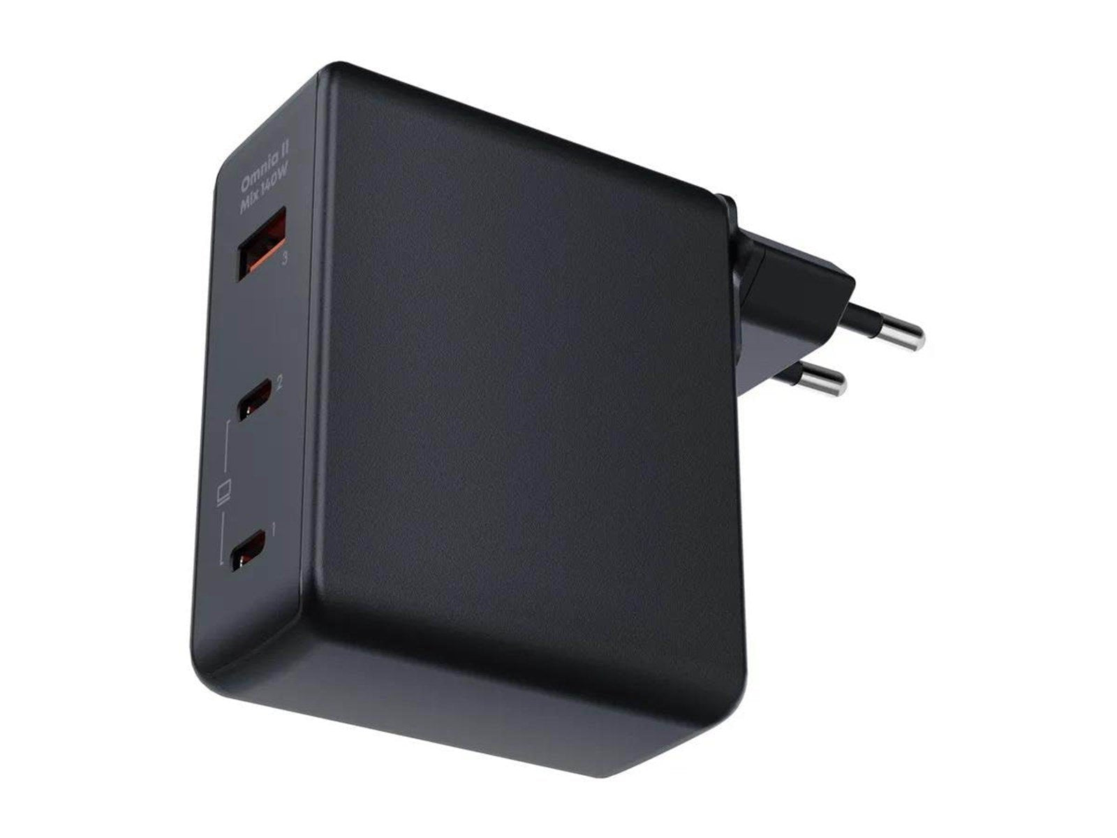 Aukey Omnia II Mix 140W - 3-port GaN PD Wall Charger with Interchangeable EU Plug
