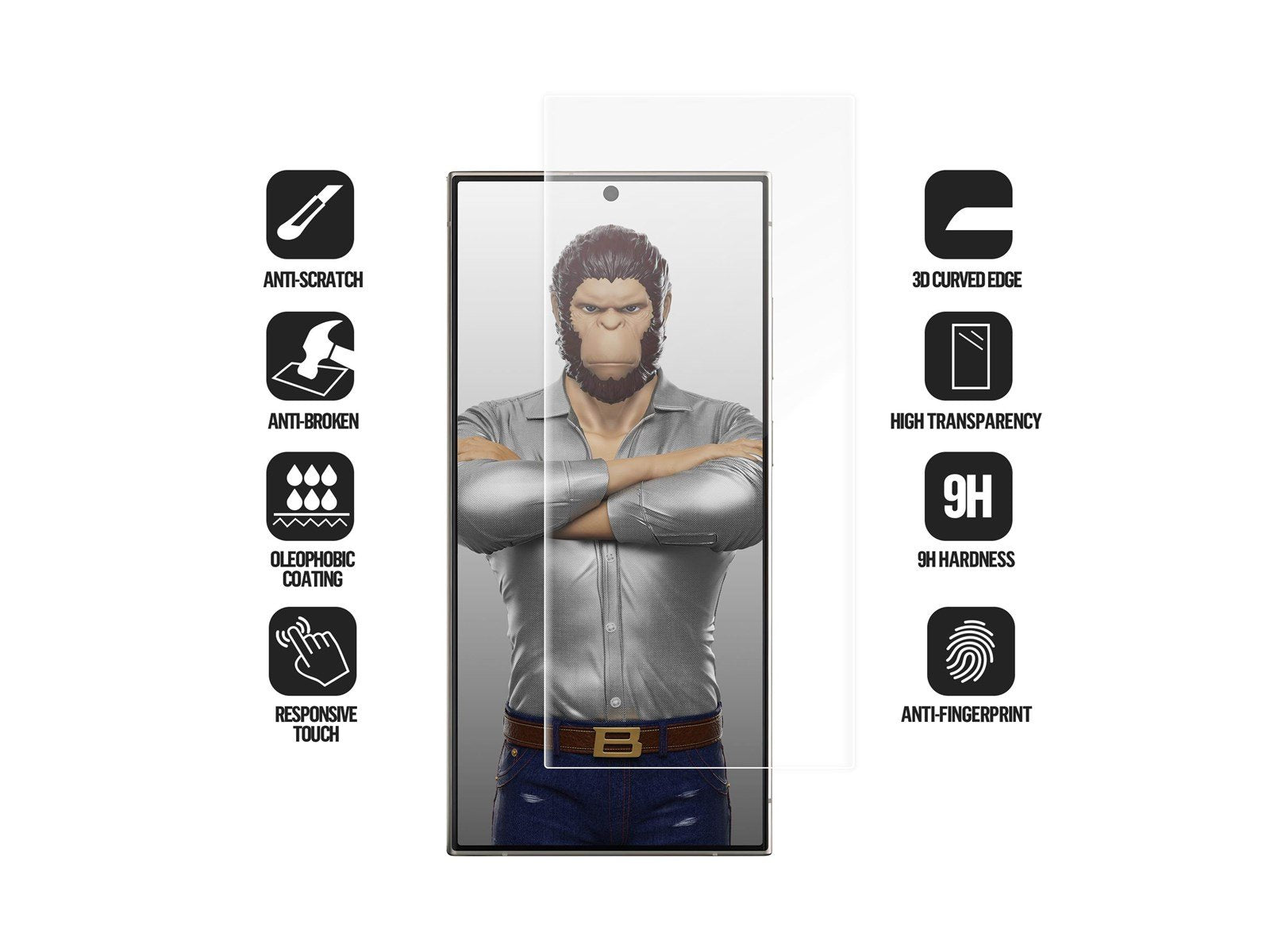 Blueo Full Cover 3D UV Glass - Samsung Galaxy S24 Ultra