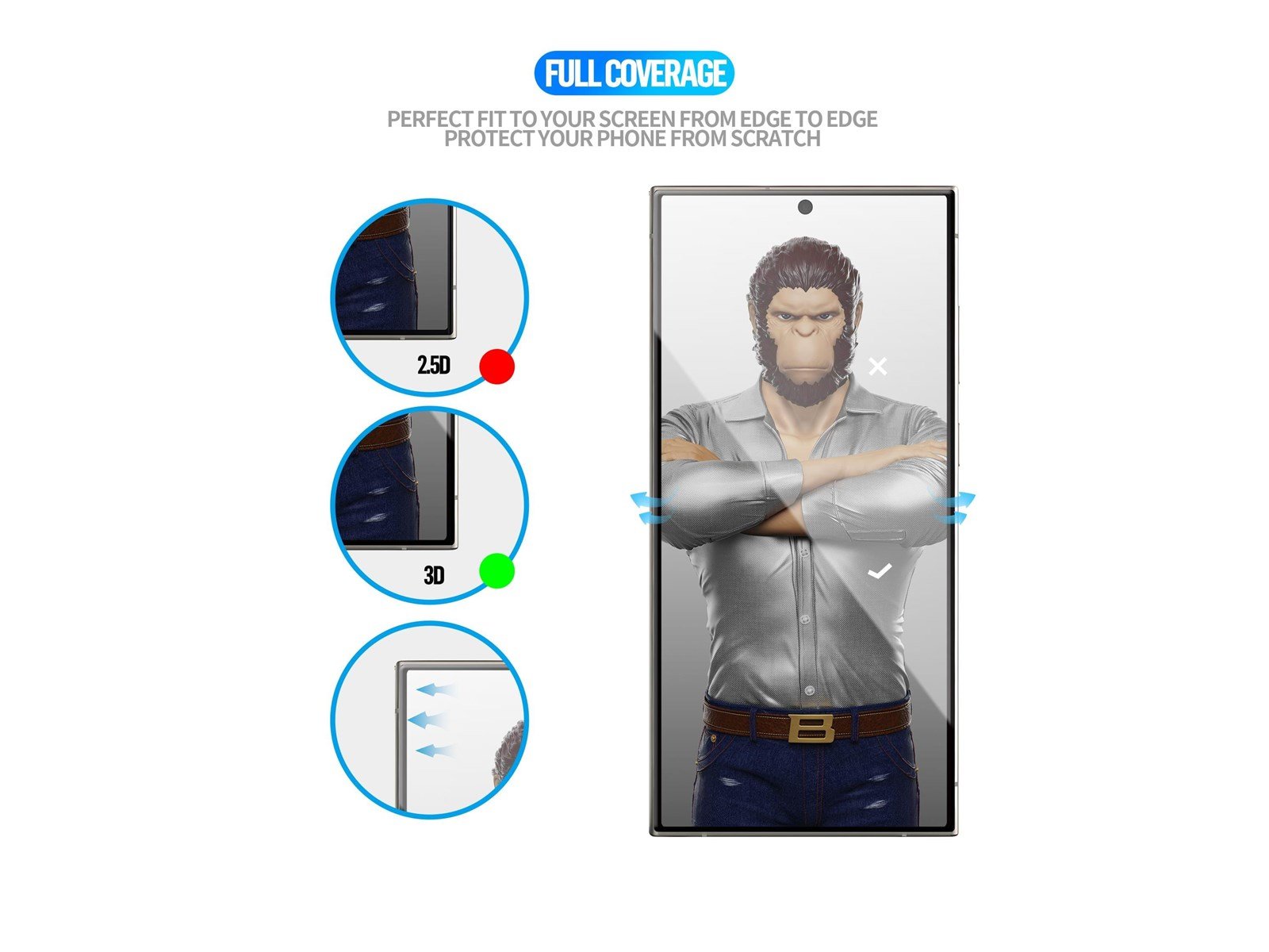 Blueo Full AB Glue 3D Curved Glass - S24 Ultra