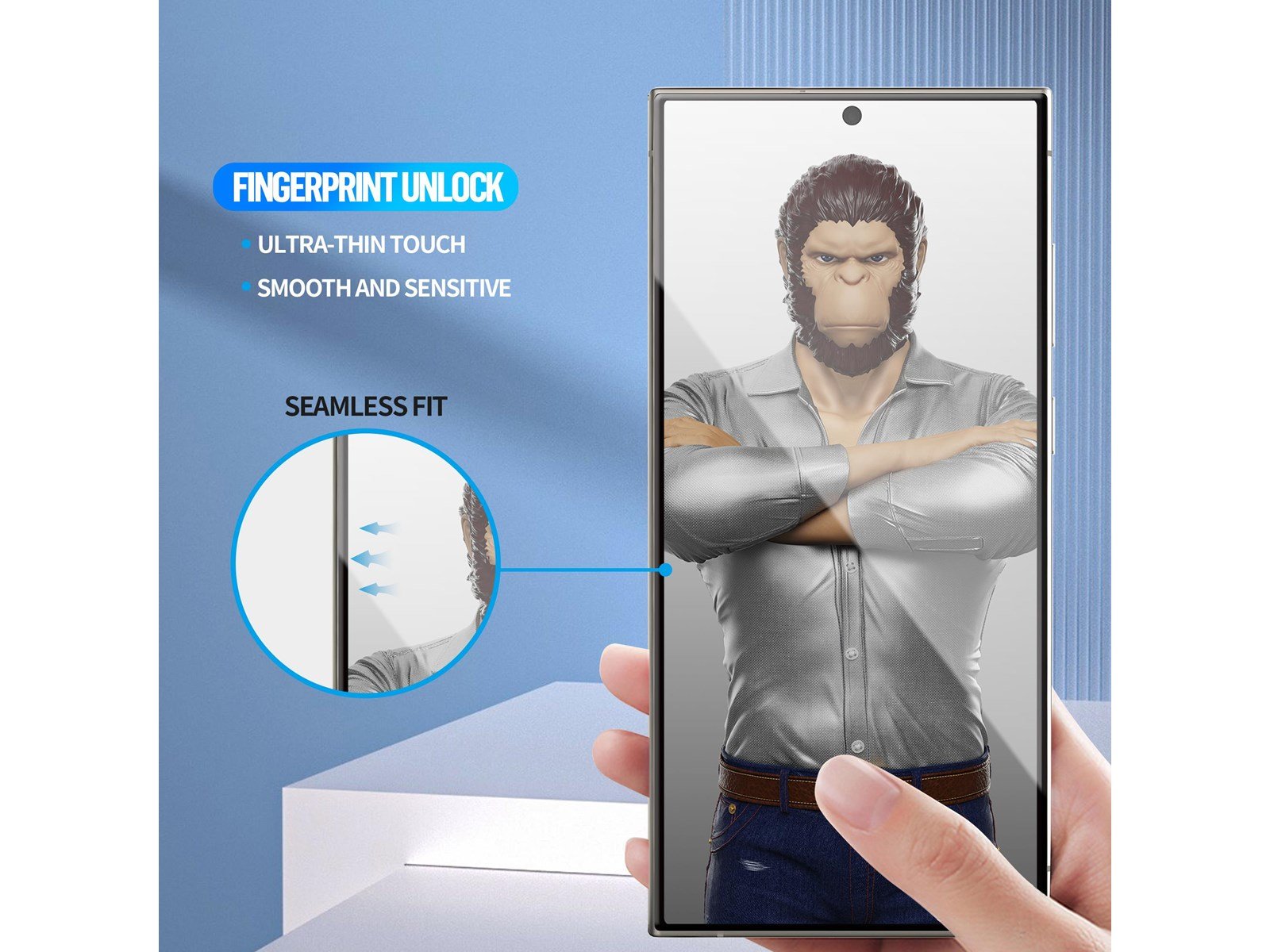 Blueo Full AB Glue 3D Curved Glass - S24 Ultra