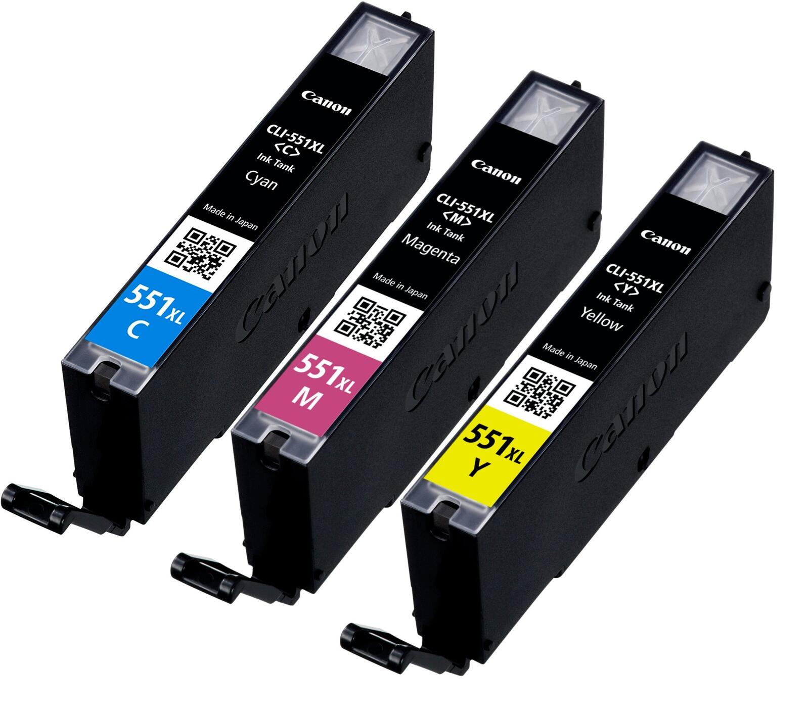 Canon Original CLI-551 XL Druckerpatronen Value Pack BK/C/M/Y + 50 Blatt Fotopapier (PP-201)