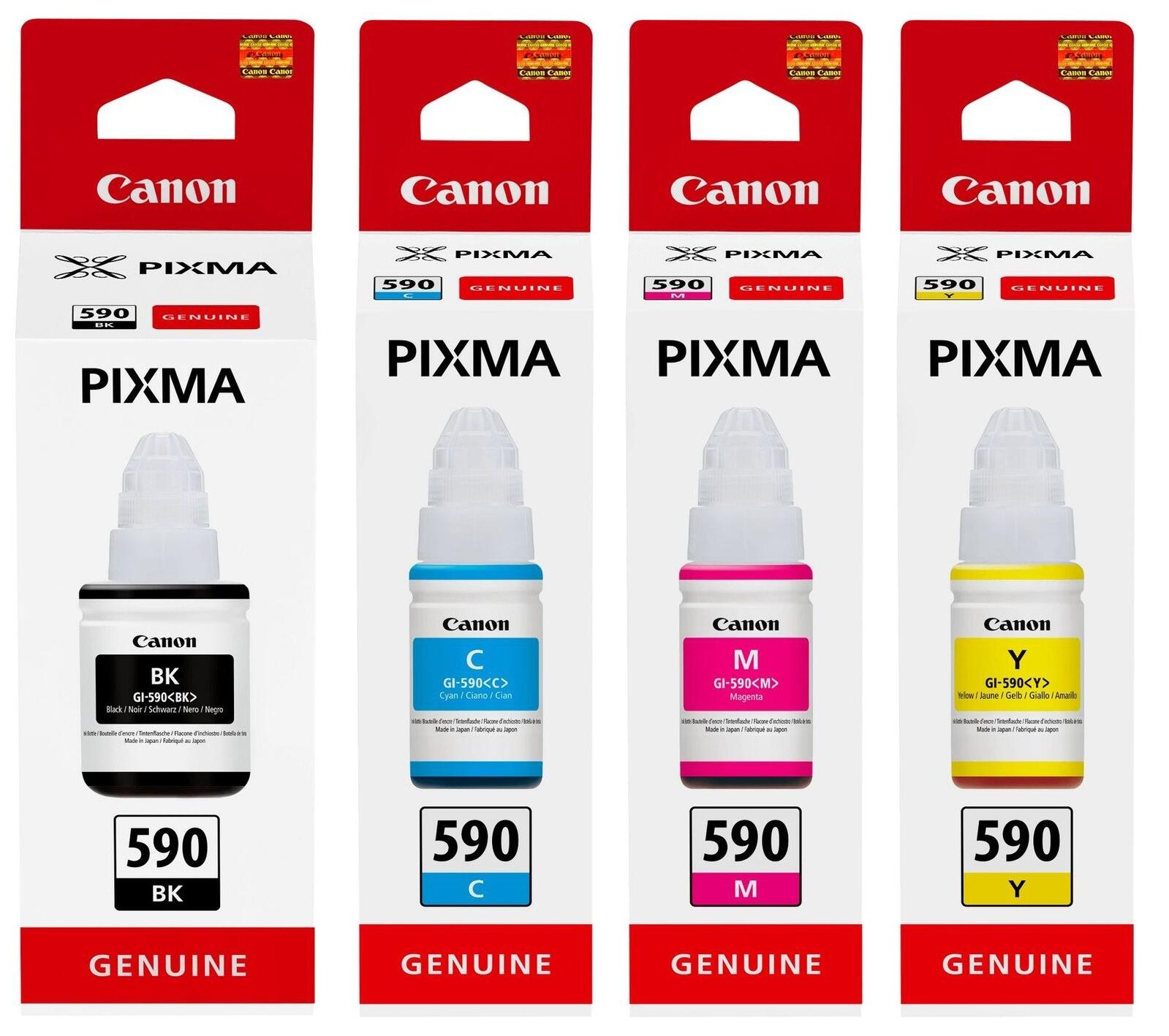Canon Original GI-590 BK/C/M/Y Nachfülltinte 4er-Multipack - schwarz 6.000 Seiten, cyan, magenta, gelb je 7.000 Seiten