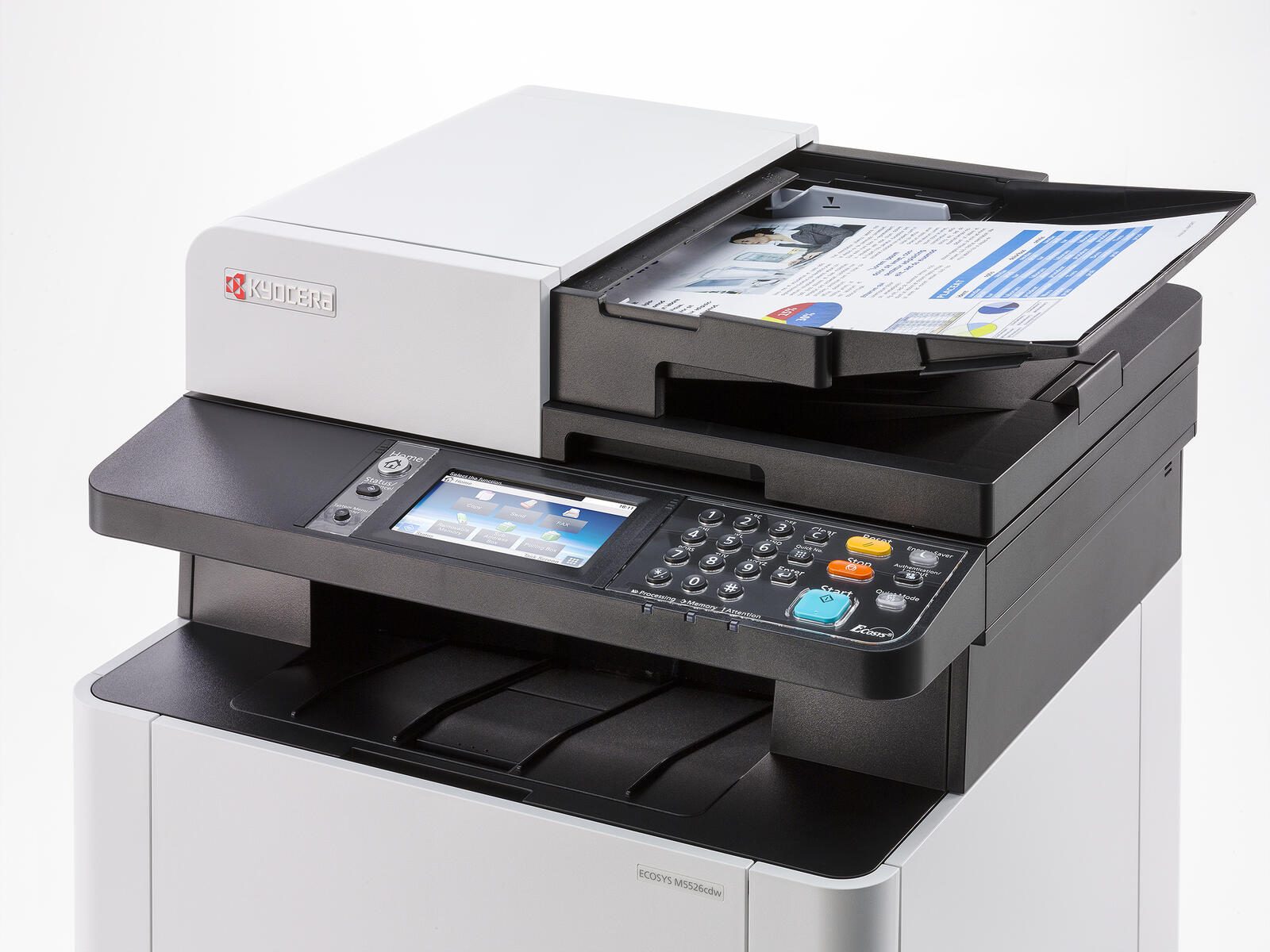 KYOCERA Klimaschutz-System ECOSYS M5526cdn Farblaser-Multifunktionsgerät inkl. Kyocera Papierkassette PF-5110 (1203R60UN