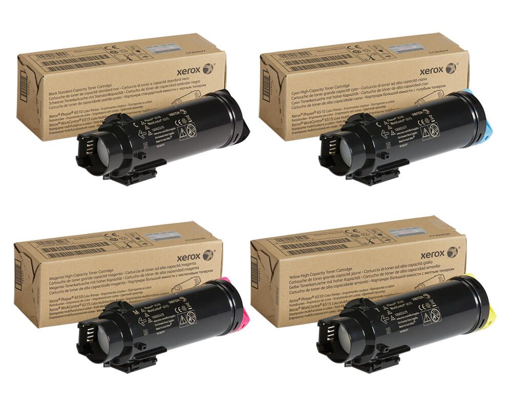 Xerox Original Toner Rainbow-Kit 4 Toner BK 2.500 Seiten CMY 2.400 Seiten für WorkCentre 6515 und 6510