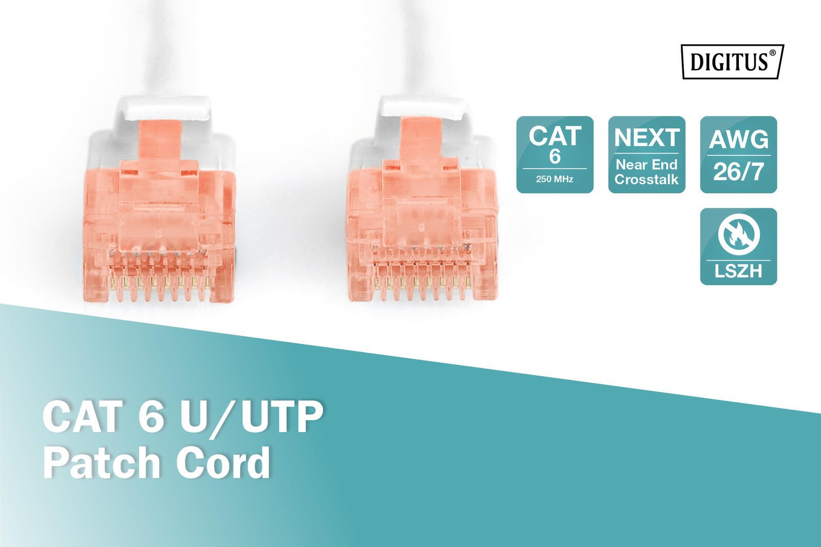 DIGITUS Patch-Kabel RJ-45 (M) zu RJ-45 (M) 5m Kupfer U/UTP Cat 6 weiß (DK-1617-050/WH)