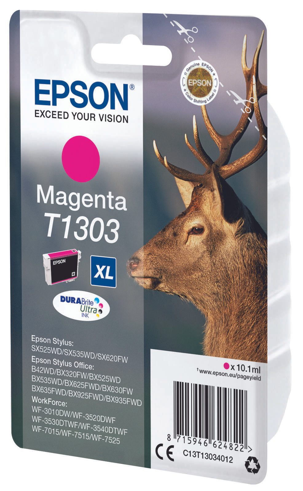 Epson Original T1303 Hirsch Druckerpatrone magenta 600 Seiten 10,1 ml (C13T13034012)