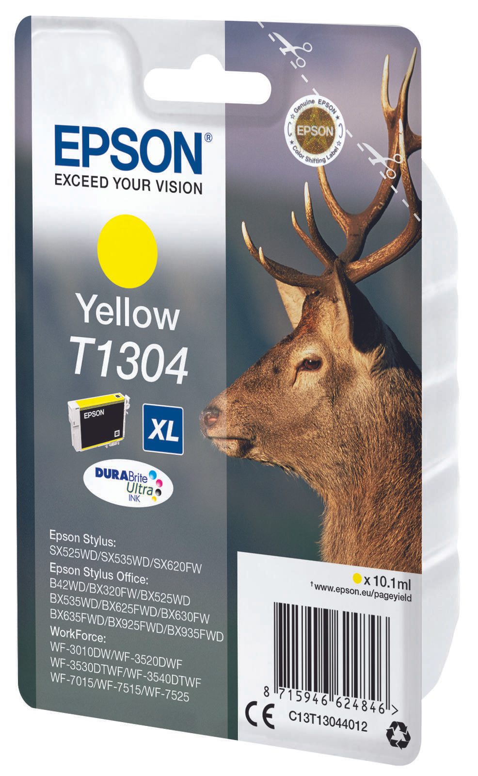 Epson Original T1304 Hirsch Druckerpatrone gelb 1005 Seiten 10,1ml (C13T13044012)