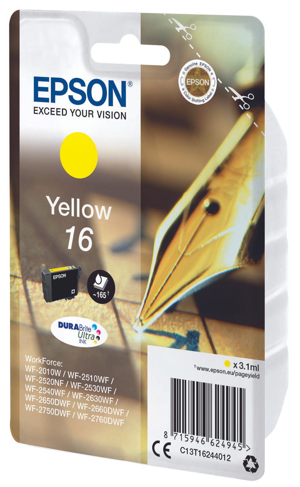 Epson Original 16 Füller Druckerpatrone - gelb (C13T16244012)