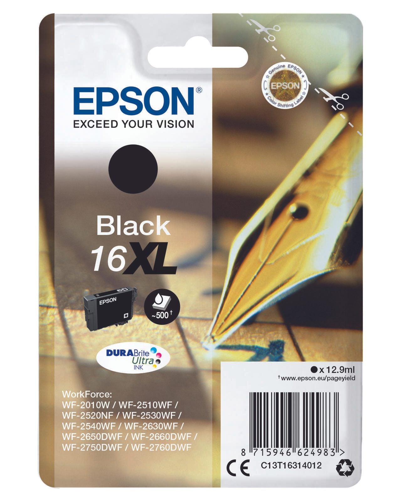 Epson Original 16XL Füller Druckerpatrone - schwarz (C13T16314012)
