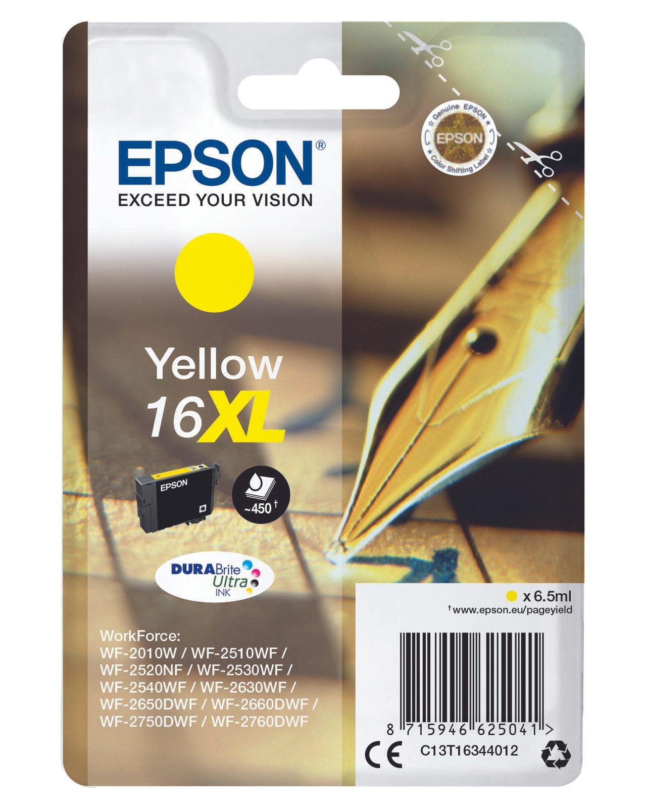 Epson Original 16XL Füller Druckerpatrone - gelb (C13T16344012)