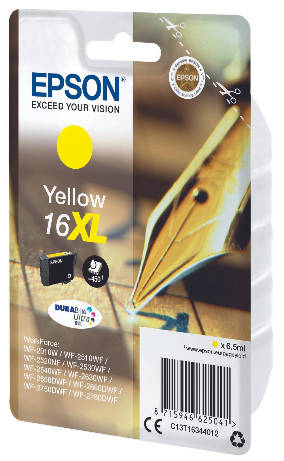 Epson Original 16XL Füller Druckerpatrone - gelb (C13T16344012)