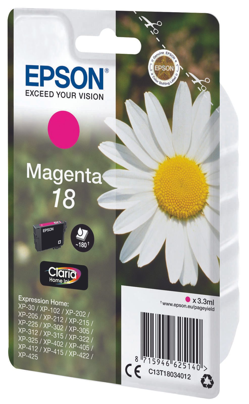 Epson Original 18 Gänseblümchen Druckerpatrone - magenta (C13T18034012)
