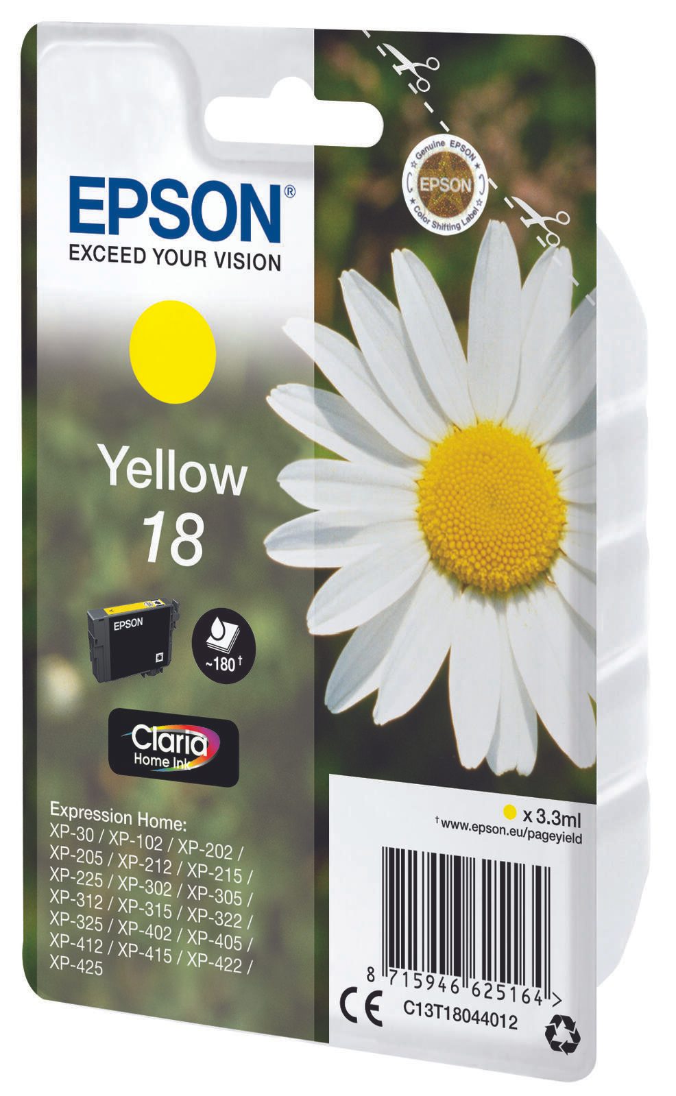 Epson Original 18 Gänseblümchen Druckerpatrone - gelb (C13T18044012)