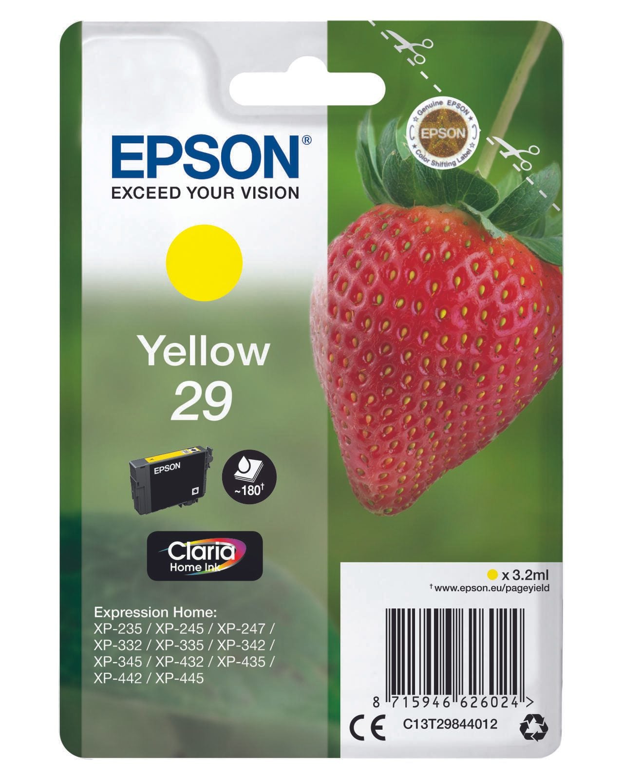 Epson Original 29 Erdbeere Druckerpatrone - gelb (C13T29844012)