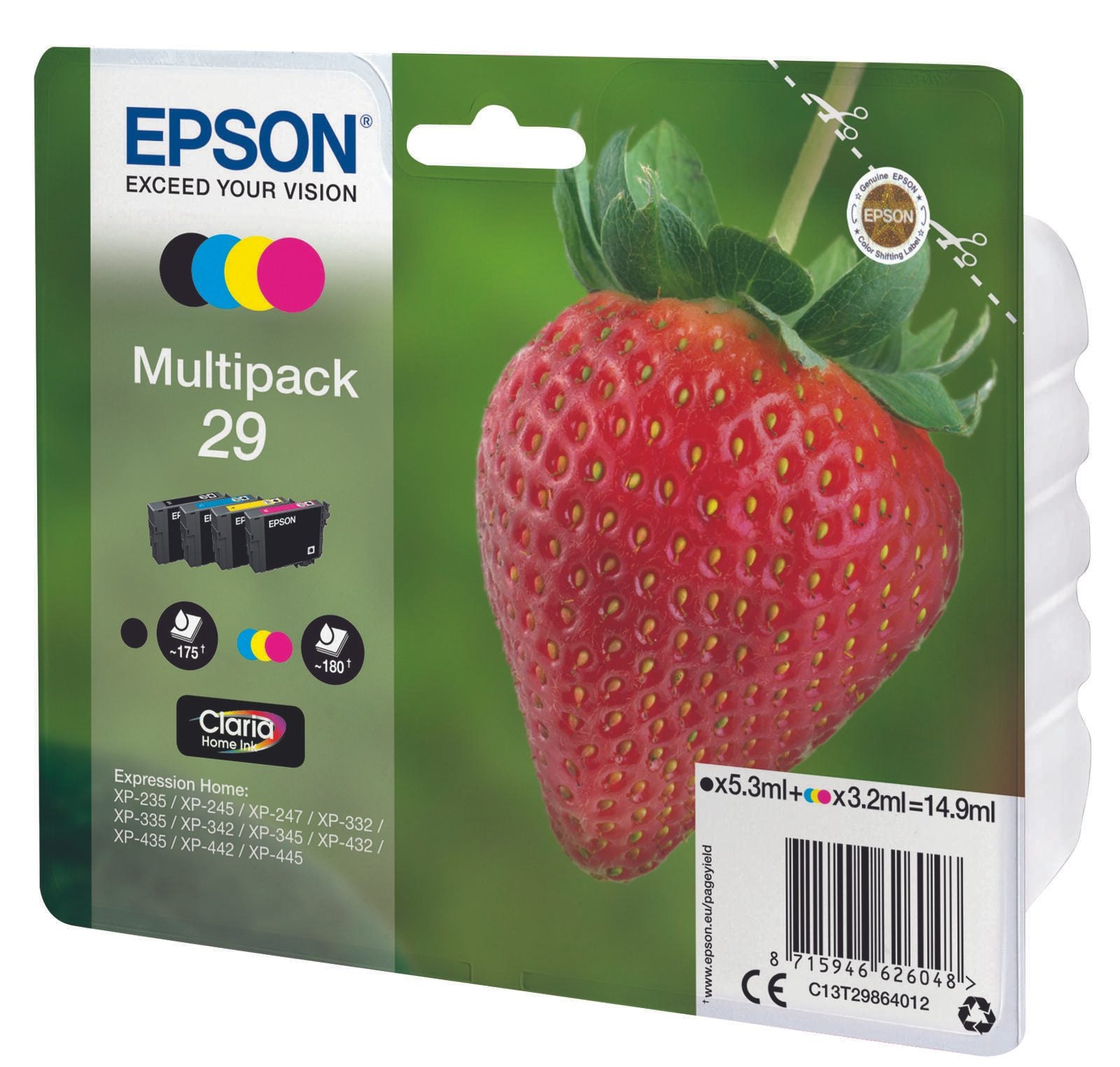 Epson Original 29 Erdbeere Druckerpatronen - 4er Multipack (C13T29864012)