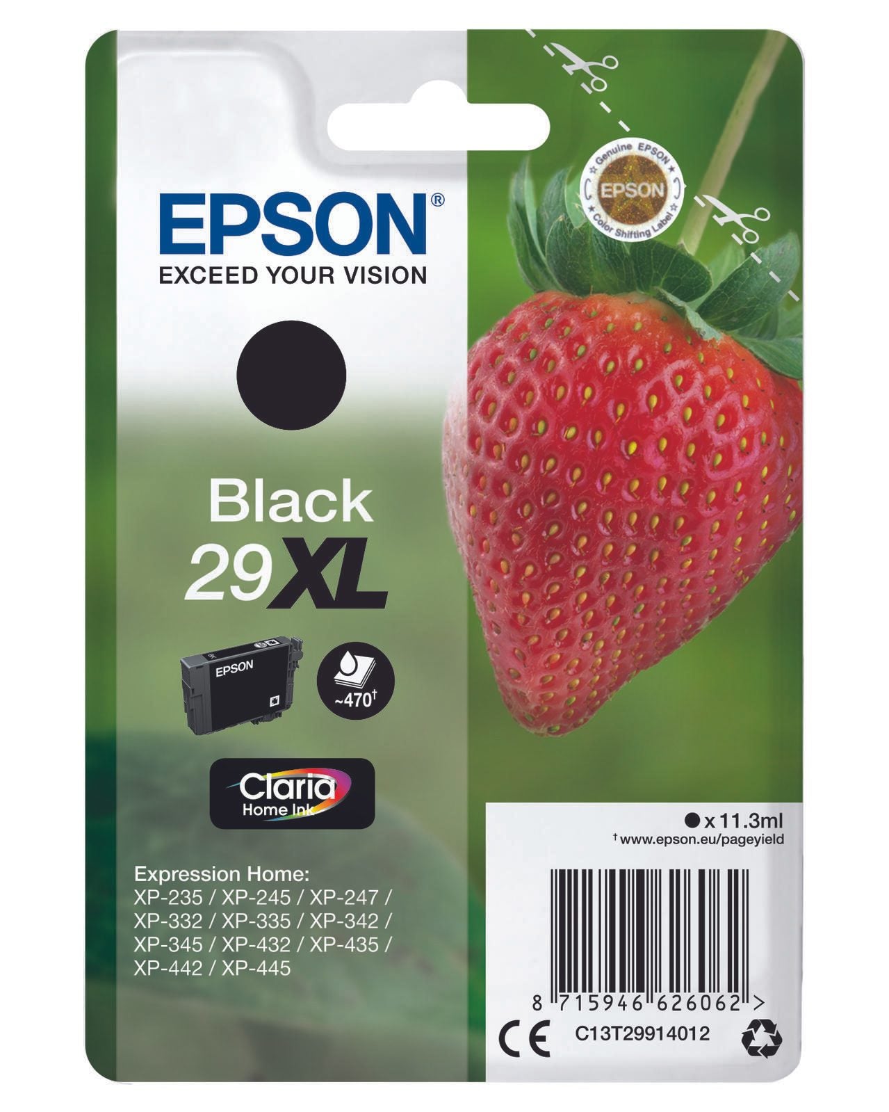 Epson Original 29XL Erdbeere Druckerpatrone - schwarz (C13T29914012)